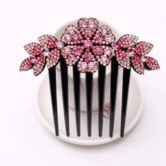 Crystal Flower Leaf Bruids Haar Kam Voor Meisjes Crystal Haar Sieraden Sieraden Bruiloft Haar Accessoires Valentijnsdag Cadeau 4