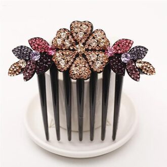 Crystal Flower Leaf Bruids Haar Kam Voor Meisjes Crystal Haar Sieraden Sieraden Bruiloft Haar Accessoires Valentijnsdag Cadeau 5