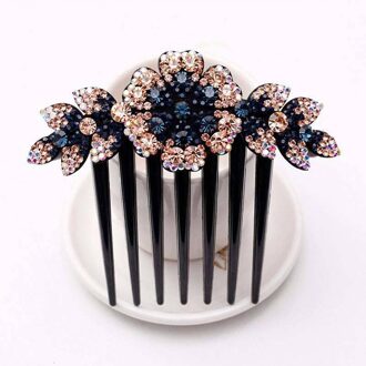 Crystal Flower Leaf Bruids Haar Kam Voor Meisjes Crystal Haar Sieraden Sieraden Bruiloft Haar Accessoires Valentijnsdag Cadeau 7