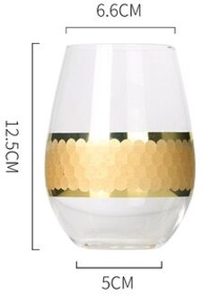 Crystal Glas Beker Wijn Glas Champagne Beker Honingraat Phnom Penh Whisky Brandy Glas Home Water Cup goud 570ml