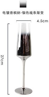 Crystal Glass Electroplated Zilver Grijs Gradiënt Champagne Cocktail Wijnglas Metalen Beker Soberer