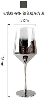 Crystal Glass Electroplated Zilver Grijs Gradiënt Champagne Cocktail Wijnglas Metalen Beker Soberer