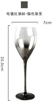 Crystal Glass Electroplated Zilver Grijs Gradiënt Champagne Cocktail Wijnglas Metalen Beker Soberer