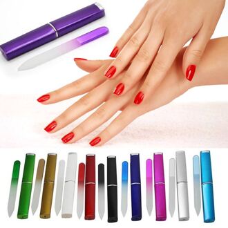 Crystal Glass Nail File Met Harde Doos Manicure Nail Art Polijsten Decoratie Pedicure Tool goed