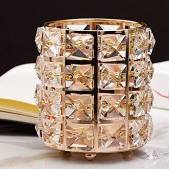 Crystal Glass Tissue Doos Papier Rack Metalen Decoratie Luxe Kantoor Auto Hotel Home Living Servet Houder Tafel Opslag gouden 12x8.5cm