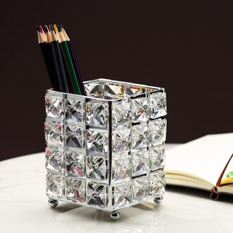 Crystal Glass Tissue Doos Papier Rack Metalen Decoratie Luxe Kantoor Auto Hotel Home Living Servet Houder Tafel Opslag zilver 12x10cm