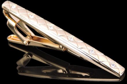 Crystal Gouden Stropdas Clip Lente Mode-sieraden Mannen Business Shirt Pak Tie Badge Pin Vaderdag tie Clip