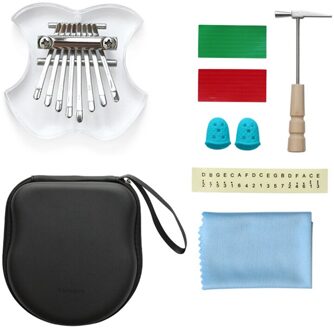 Crystal Kalimba Mini Apple Duim Piano 8-Tone Beginner Transparant Vinger Piano Duimen Twee Vinger Piano