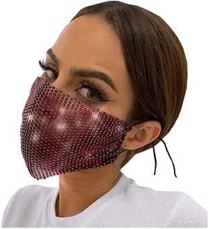 Crystal Masquerade Mask Women Party Diamante Accessories Jewelry Metal Fishing Net Rhinestone Sequined Face Mask