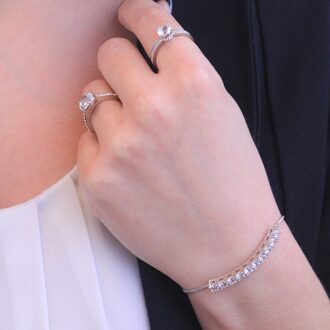 Crystal Mia Armbanden - Zilver en Kristal - maat