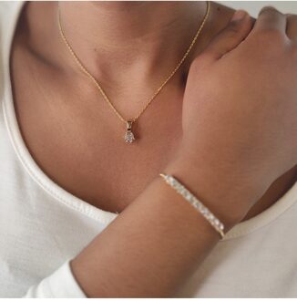 Crystal Mia Geboortestenenset - Kristal - maat Wit & Goud