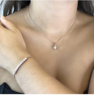 Crystal Mia Geboortestenenset - Kristal Wit en roségoud - One Size