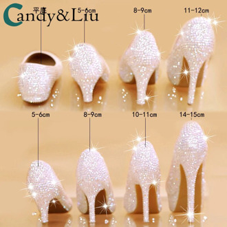 Crystal Shoes Wedding Shoes High Heel Wedding Dress Women's New Shiny Crystal Bridal Shoes All-match Wedding Shoes Ladies