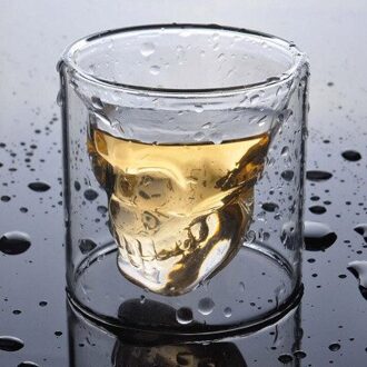 Crystal Skull Head Shot Glazen Cup Set 700Ml Whisky Wijn Glazen Fles 75Ml Glazen Cups Decanter Thuis Bar vodka Drinken Mokken 6cups