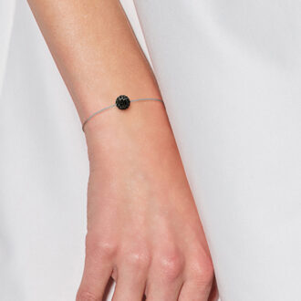 Crystal Sphere Armband Preciosa Black Silver 925 Zilver - One Size