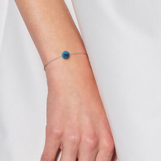 Crystal Sphere Armband Preciosa Silver Blue 925 Blauw - One Size