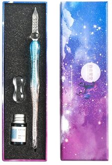 Crystal Sterrenhemel Glas Inkt Pen Glas Dip Pen Voor Schrijven Vulpen Set