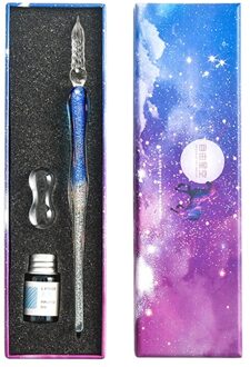 Crystal Sterrenhemel Glas Inkt Pen Glas Dip Pen Voor Schrijven Vulpen Set