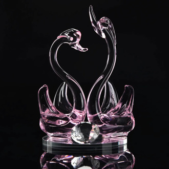 Crystal Swan Wedding Decor Paperweight Figurine Gift Craft Home Decor Crystal Swan Decorative Pendant Glass Swan Home Decor #LR5