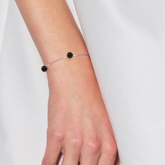 Crystal Trio Armband Preciosa Black Silver 925 Zwart