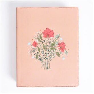 Csb Illustrator's Notetaking Bible, Large Print Edition, Peach Bouquet Leathertouch - - Csb Bibles by Holman