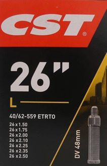 CST binnenband 26 x 1.75-1.90-2.30 (40/62-559) 48 mm DV Zwart
