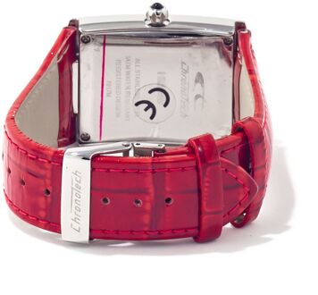 Ct7017 Rode Leren Horloge Rood - One Size