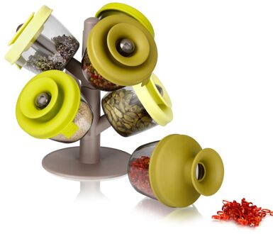 CTDSGW000054 Keuken Opslag Rekken organizer Spice boom potten kruiden tanks 6 blikjes set met Pop up Spice Rack