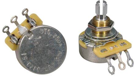 CTS USA CTS250-A51 potentiometer, standard .375" bushing, 3/8" diam. 250K audio