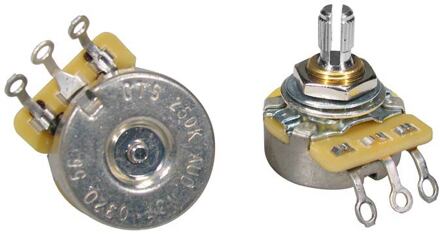 CTS USA CTS250-A56 potentiometer, short .250" bushing for pg mount, 3/8" diam. dished back, 250K audio