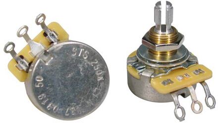CTS USA CTS250-B50 potentiometer, standard .375" bushing, 3/8" diam. 250K linear