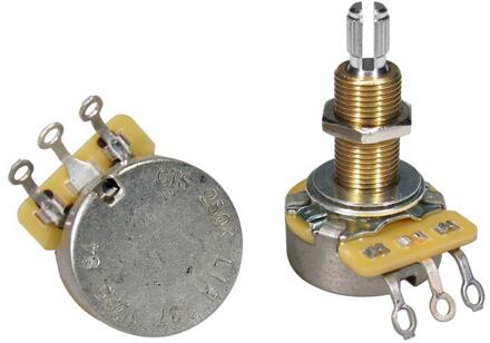 CTS USA CTS250-B64 potentiometer, long .750" bushing for thick/carved tops, 3/8" diam., LP USA, 250K linear