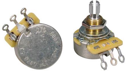 CTS USA CTS500-A53 potentiometer, standard .375" bushing, 3/8" diam. 500K audio