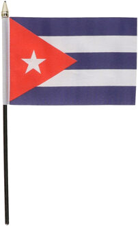 Cuba mini vlaggetje op stok 10 x 15 cm