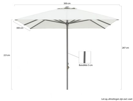 Cuba parasol 300x300cm - Laagste prijsgarantie! Grijs
