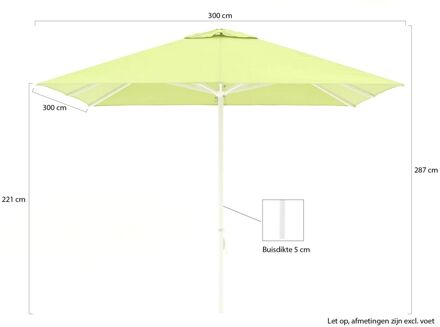 Cuba parasol 300x300cm - Laagste prijsgarantie! Groen