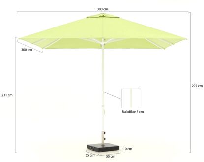 Cuba parasol 300x300cm - Laagste prijsgarantie! Groen