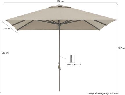 Cuba parasol 400x300cm - Laagste prijsgarantie! Taupe