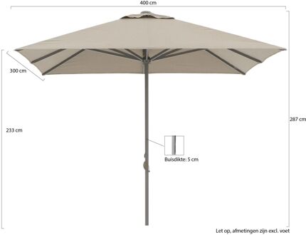 Cuba parasol 400x300cm - Laagste prijsgarantie! Taupe