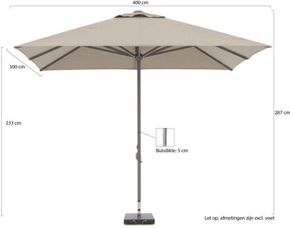 Cuba parasol 400x300cm - Laagste prijsgarantie! Taupe