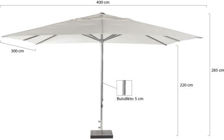 Cuba parasol 400x300cm - Laagste prijsgarantie! Wit