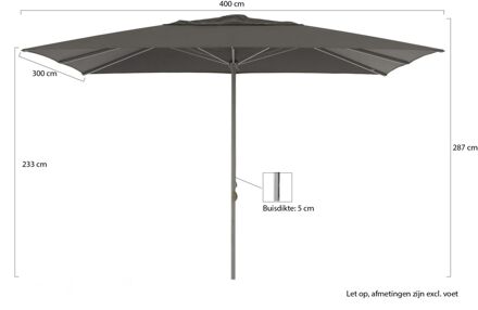 Cuba parasol 400x300cm - Laagste prijsgarantie! Zwart