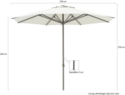 Cuba parasol ø 350cm - Laagste prijsgarantie! Grijs