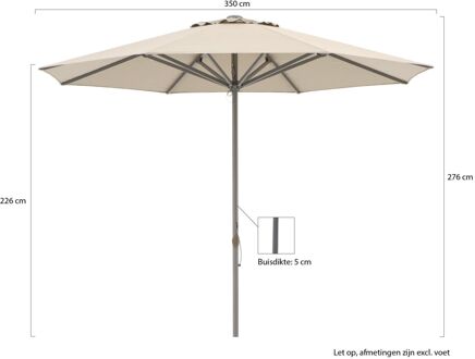 Cuba parasol ø 350cm - Laagste prijsgarantie! Taupe