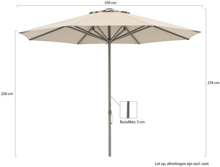 Cuba parasol ø 350cm - Laagste prijsgarantie! Taupe