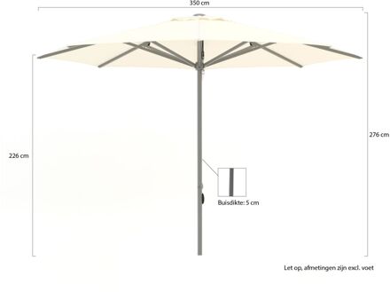 Cuba parasol ø 350cm - Laagste prijsgarantie! Wit