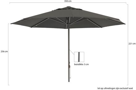 Cuba parasol ø 350cm - Laagste prijsgarantie! Zwart