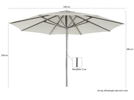 Cuba parasol ø 400cm - Laagste prijsgarantie! Grijs