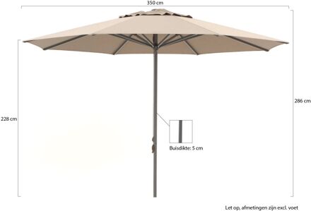Cuba parasol ø 400cm - Laagste prijsgarantie! Taupe