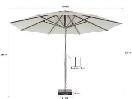 Cuba parasol ø 400cm - Laagste prijsgarantie! Wit